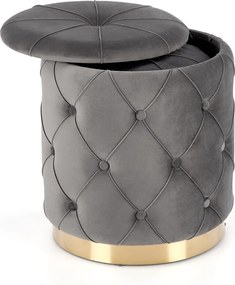 Zestaw 2 puf tapicerowanych tkaniną w stylu glamour Polly