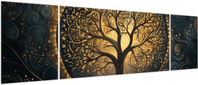 Obraz – Drzewo ze złotą aurą (170x50 cm)