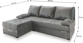 PROMOCJA Ciemnozielona rozkładana narożna sofa ZENA, dwustronna II. jakość