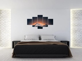Obraz nocnego nieba z górą (125x70 cm)