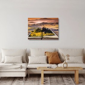 Obraz na szkle - krajobraz w książce (70x50 cm)