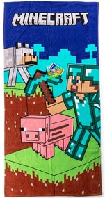 Carbotex Dziecięcy ręcznik kąpielowy MinecraftOdkryj swój świat, 70 x 140 cm