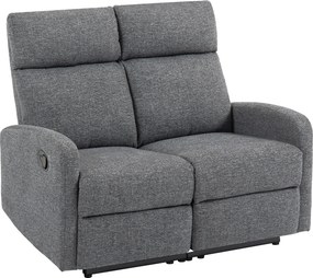 HOMCOM 2-osobowa sofa z regulowanymi oparciami, podnóżek, materiałowa tapicerka, stal, Szary