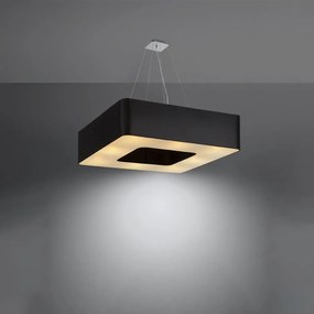 Czarna lampa wisząca z tekstylno-szklanym kloszem Piano – Nice Lamps