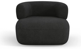 Czarny fotel z materiału bouclé Jenny – Micadoni Home