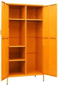 Metalowa dwudrzwiowa szafa wielofunkcyjna musztardowy M8-F40