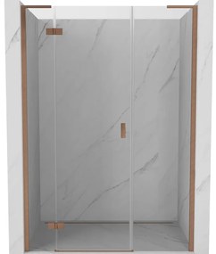Mexen Mist-H L drzwi prysznicowe uchylne lewe 120 cm, transparent, miedź szczotkowana - 8A5L-120-001-65-00-L