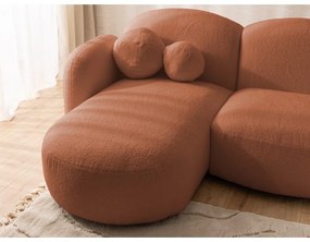 Narożnik z materiału bouclé (w kształcie litery U) w kolorze terakoty Orbit – Ropez