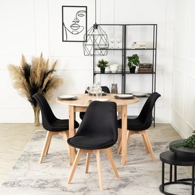 Krzesło Tapicerowane do Jadalni NEVEL Czarne Skandynawskie