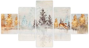 Obraz - Akwarelowy las (125x70 cm)