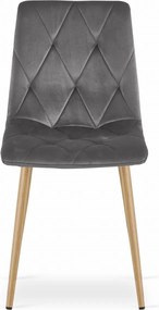 Ciemnoszare krzesło do kuchni LIBRA aksamitne