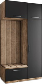 Masseno Garderoba REMA 120/240/60 cm Nowoczesna Szafa do Przedpokoju Dąb lefkas, MONOLITH 09 (Beżowy)