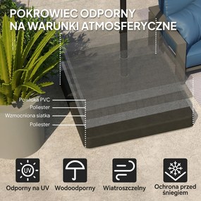 Outsunny Ciężarki do podstawy parasola, Wodoodporne, Napełnialne piaskiem, Plastik, 89D x 89S x 10,5W cm, Czarny