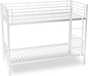 Łóżko Piętrowe Dla Dzieci 90x200 cm RODEZ Metalowe Białe Loft