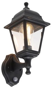 Zewnetrzna Klasyczna lampa ścienna zewnętrzna czarna z czujnikiem ruchu - Capital klasyczny/Antyczny Oswietlenie zewnetrzne