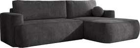 Narożnik Moon, do salonu, z funkcją spania, Flow, prawy, antracyt (21)