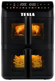 TESLA Electronics AirCook - Multifunkcyjna cyfrowa frytkownica z gorącym powietrzem 11 l 2800W/230V czarna