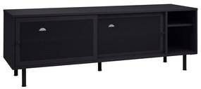 Czarna metalowa szafka pod TV 160x55x45 cm Veep – Unique Furniture