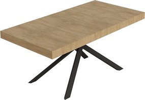 Stół rozkładany Niket 200/304x90 cm dąb naturalny z nogami w kolorze antracytowym