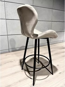 Nowoczesny hoker Ula w stylu glamour z miękkim siedziskiem i metalową konstrukcją