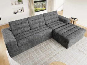 Nowoczesna sofa narożna w kształcie L - design bez ramy - brak konieczności montażu - dowolna kombinacja - tkanina z szenili - jasnoszary
