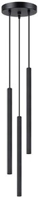Czarna ryflowana lampa wisząca z 3 tubami - 3X A613 W0-A89