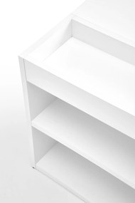 Prostokątna ława z dodatkowymi półkami biała 100/55/42 MURCIA