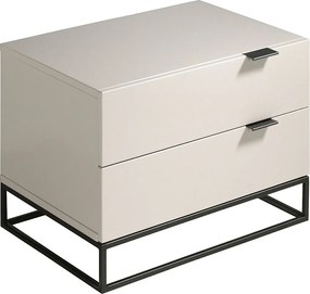 Szafka nocna z szarego drewna i czarnej stali 7004 ANGEL CERDA