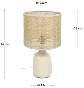 Kremowa/w naturalnym kolorze lampa stołowa ceramiczna (wysokość 46 cm) Erna – Kave Home