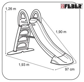 Feber zjeżdżalnia ogrodowa ze ślizgiem wodnym 190 cm