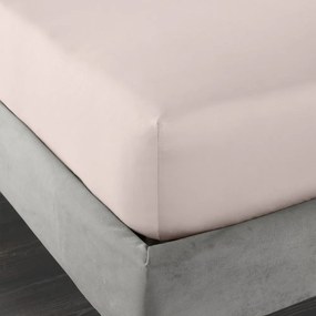 Różowe prześcieradło z satyny bawełnianej z gumką 150x200 cm Cotton Sateen – Bianca
