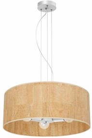 Lampa wisząca, korek, biała, okrągła CORK White/Cork 3xE27