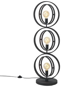 Nowoczesna lampa podłogowa czarna 3-punktowa - Indu Nowoczesny Oswietlenie wewnetrzne