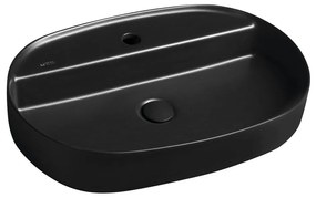 Czarna ceramiczna umywalka 60x40 cm Infinity Oval – Sapho