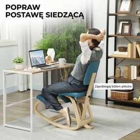 HOMCOM Ergonomiczne krzesło klęcznik, zdrowotne krzesło dla domu, biura, medytacji, ciemnoniebieskie | Aosom PL