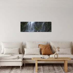 Obraz wodospadu (z zegarem) (90x30 cm)