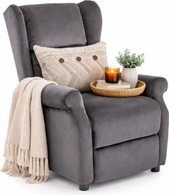 Popielaty rozkładany fotel uszak P0-F18