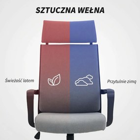 HOMCOM Krzesło biurowe z miękkim oparciem, kołami, podłokietnikami, regulowaną wysokością, wełna sztuczna, Szary