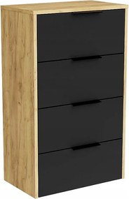 Szafka Na Buty Dąb Złoty Craft Czarna Komoda Do Przedpokoju Nowoczesna Półka Obuwie