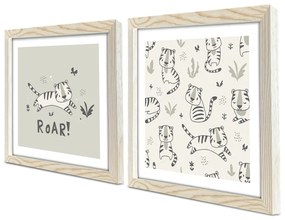 Obrazki dziecięce zestaw 2 szt. 33x68 cm Roar – Wallity