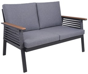 Ciemnoszary aluminiowy zestaw mebli ogrodowych dla 4 osób Denia – Garden Pleasure