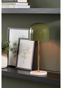 Lampa stołowa w kolorze khaki z metalowym kloszem (wysokość 50 cm) Manta – Leitmotiv