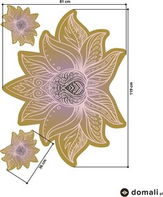 Naklejki na ścianę - Lotosowa mandala khaki