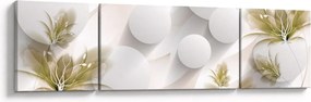 Obraz - 3D koła z kwiatami (170x50 cm)