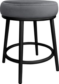 Taboret Ben tkanina Welur stelaż metalowy STOŁEK LOFT : Kolor Stelaża - Czarny , Kolor tkaniny - VELVET - BL14, Typ tkaniny - Velvet