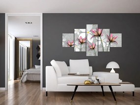 Obraz kwiatowej abstrakcji (125x70 cm)