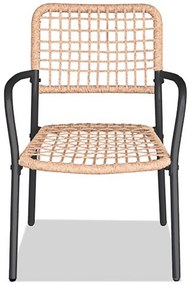 Autronic Zestaw balkonowy 1+2, metal, polirattan, naturalny, AZ-L1103 NAT