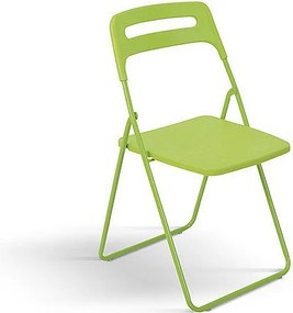 Zestaw 6 zielonych krzeseł składanych z metalu i polipropylenu - ALMERIA