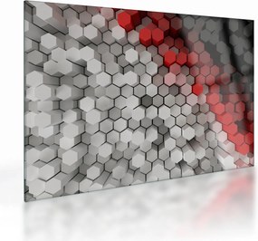 Obraz na szkle - sześciokąty 3D (70x50 cm)