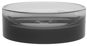 Umywalka nablatowa okrągła przezroczysta z żywicy - 40 cm - Szary - SPAVO